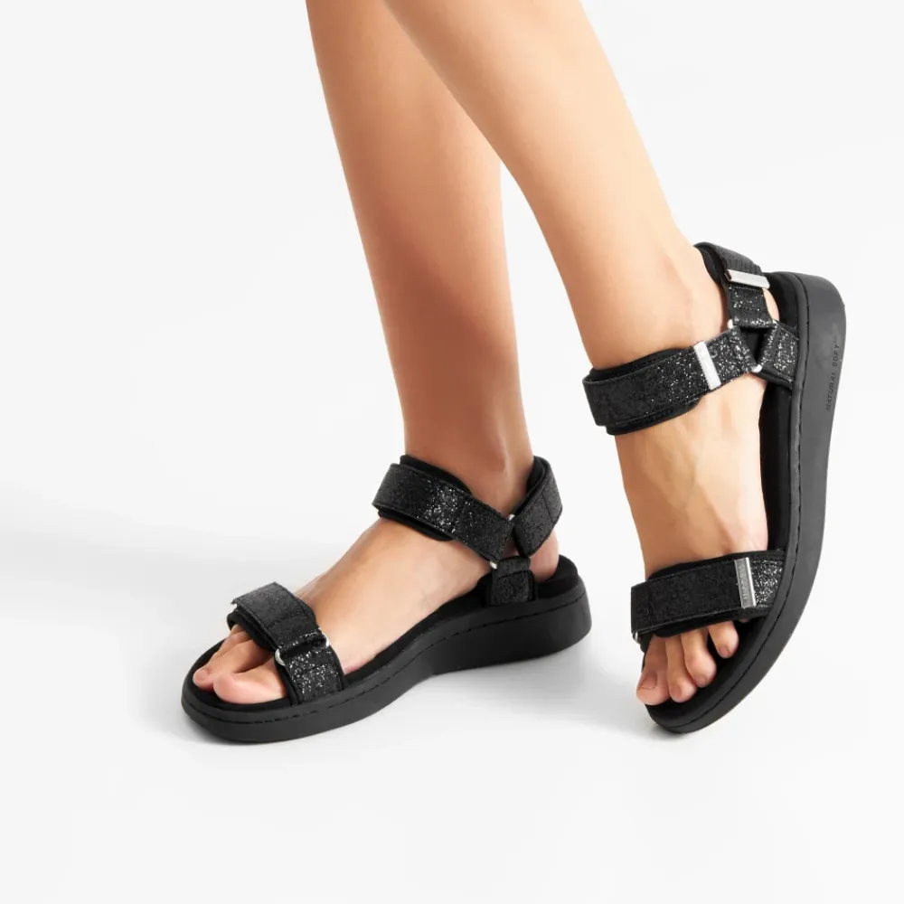 Sandaler<Woden Glitter Line Sandal Moderne Komfort Sort