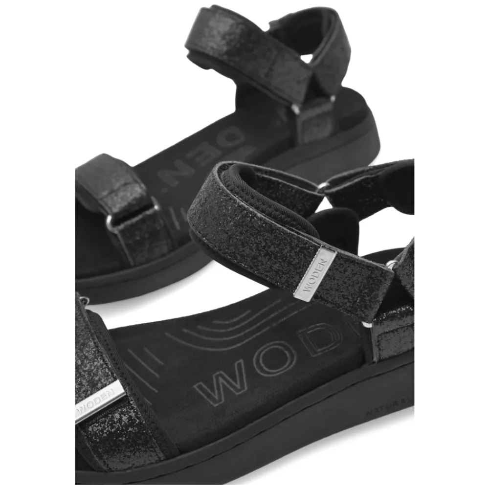 Sandaler<Woden Glitter Line Sandal Moderne Komfort Sort
