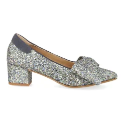Pumps|Stiletter^Angulus Glitter Pump med Sløjfe - Forårskollektion Grå