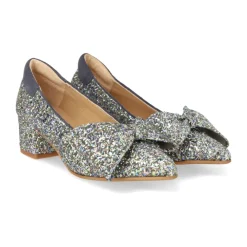 Pumps|Stiletter^Angulus Glitter Pump med Sløjfe - Forårskollektion Grå