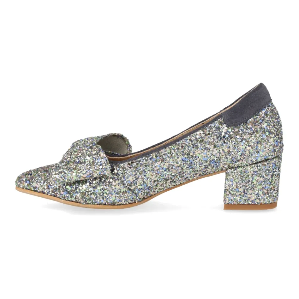 Pumps|Stiletter^Angulus Glitter Pump med Sløjfe - Forårskollektion Grå