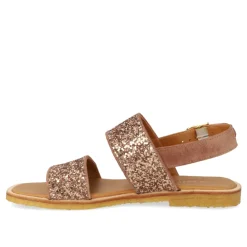 Sandaler<Angulus Glitter Sandal i Ler Glitter Brun