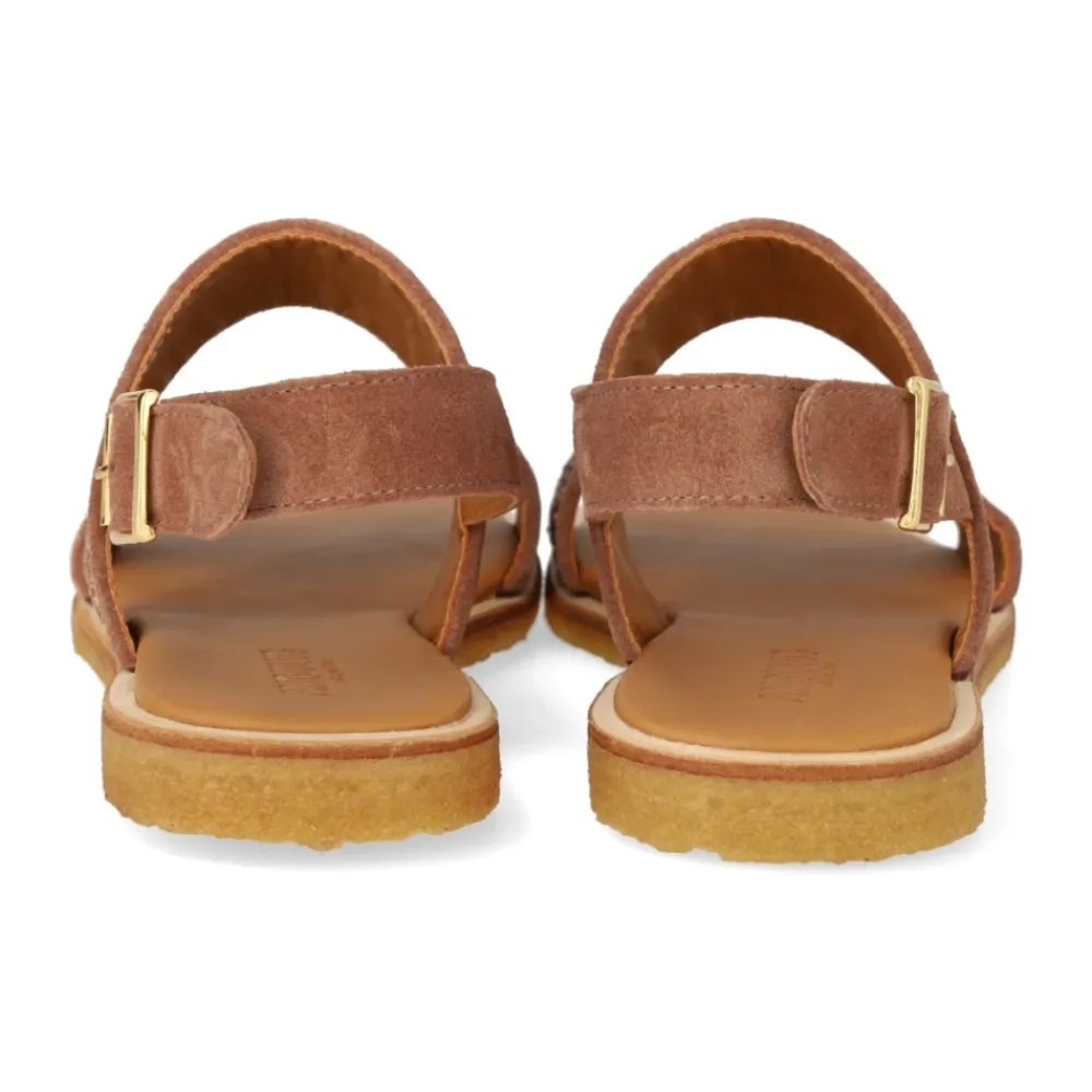 Sandaler<Angulus Glitter Sandal i Ler Glitter Brun