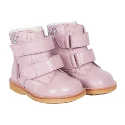 Støvler^Angulus Glitter Velcro Start Støvle - Mauve Pink