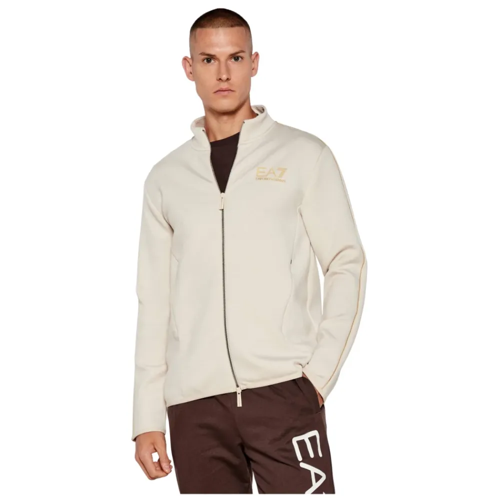 Træningsjakker<Emporio Armani EA7 Gold Label sweatshirt i viskoseblanding Beige