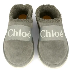 Hjemmesko^Chloé Ruskindsmules med Falsk Shearling Grå