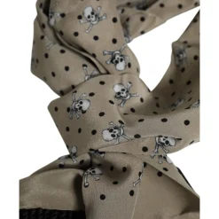 Halstørklæder Og Tørklæder<Dolce & Gabbana Skulls Silke Frynser Mænd Tørklæde Grå