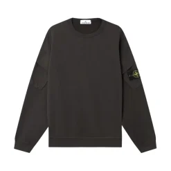 Sweatshirts<Stone Island Sweaters med Compass Logo Print Grå