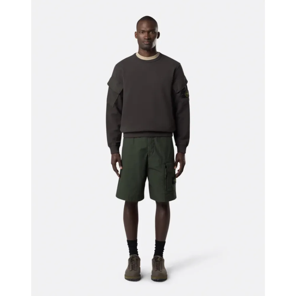Sweatshirts<Stone Island Sweaters med Compass Logo Print Grå