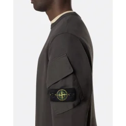 Sweatshirts<Stone Island Sweaters med Compass Logo Print Grå