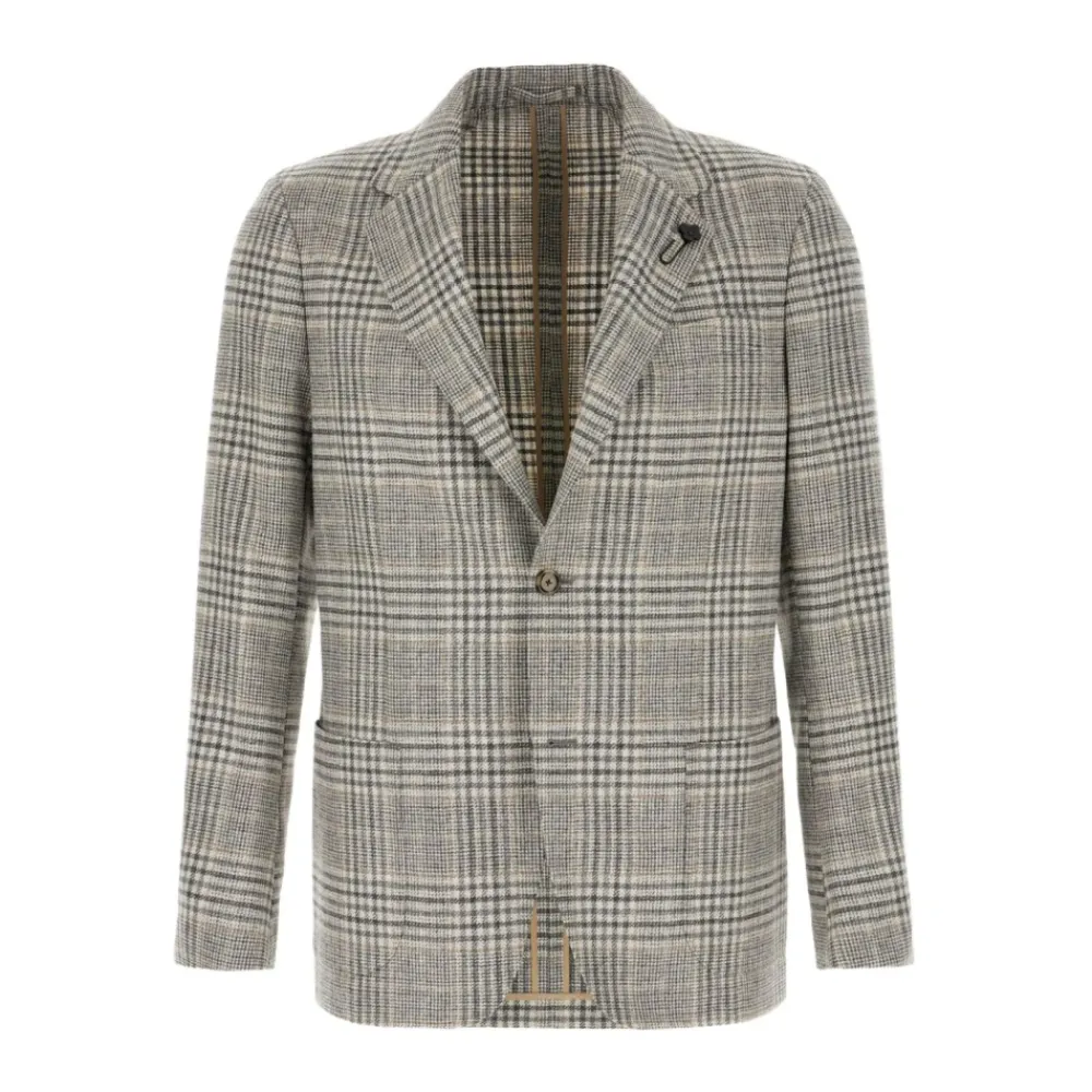Jakker<Lardini Grå Uld-Kashmir Jakke AW25 Beige