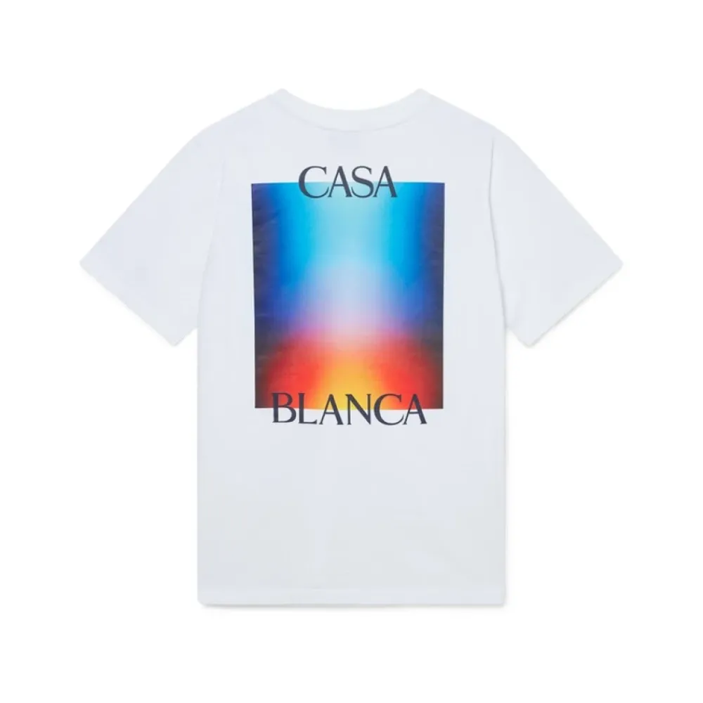 T-Shirts<Casablanca Gradient Casa Logo T-Shirt Hvid