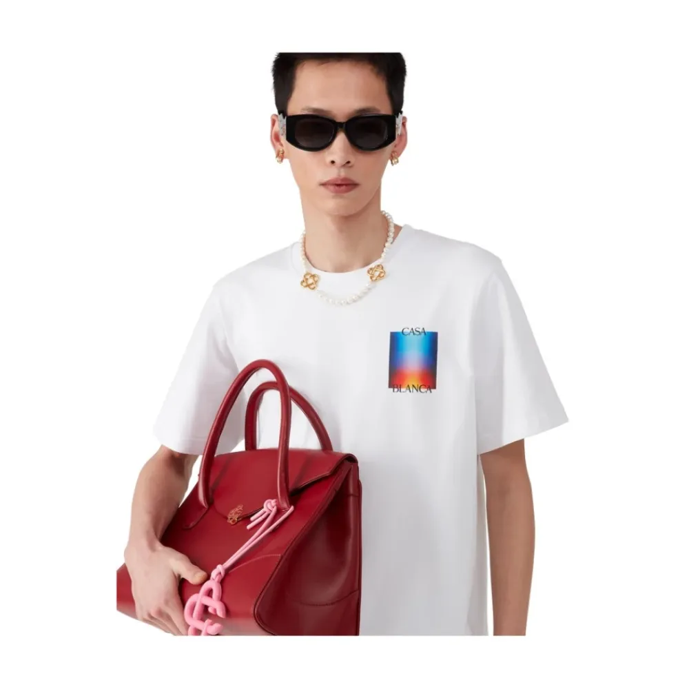 T-Shirts<Casablanca Gradient Casa Logo T-Shirt Hvid