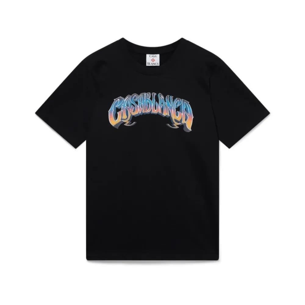 T-Shirts^Casablanca Gradient Gothic Kortærmet T-shirt Sort