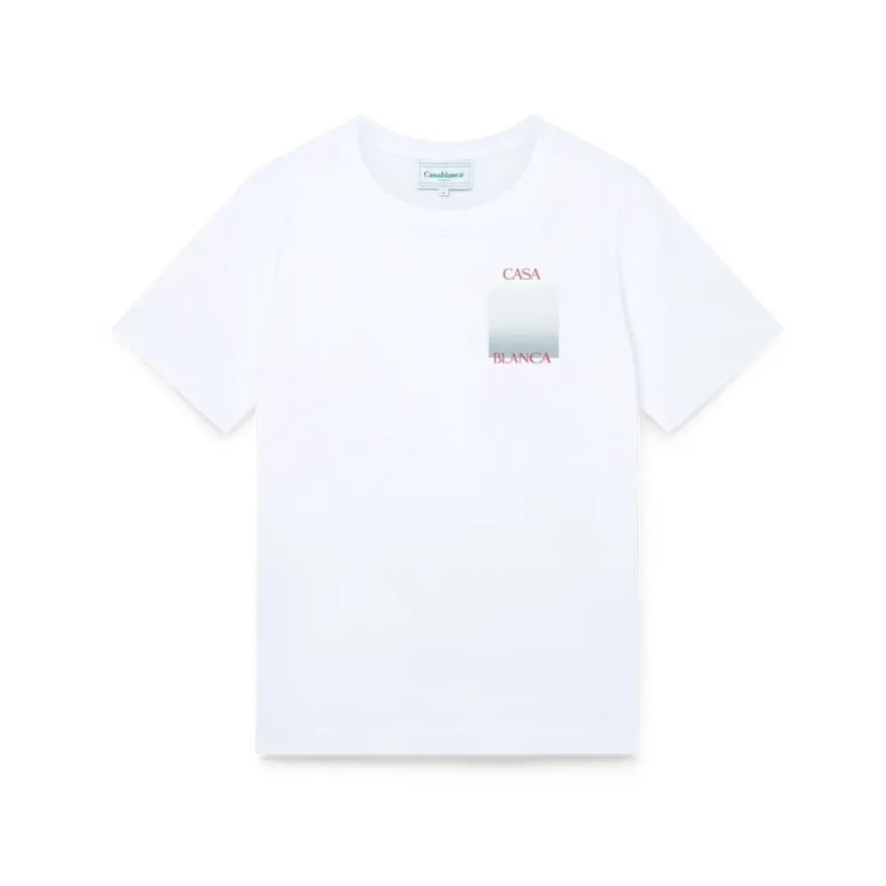 T-Shirts<Casablanca Gradient Square Printed White T-shirt Hvid