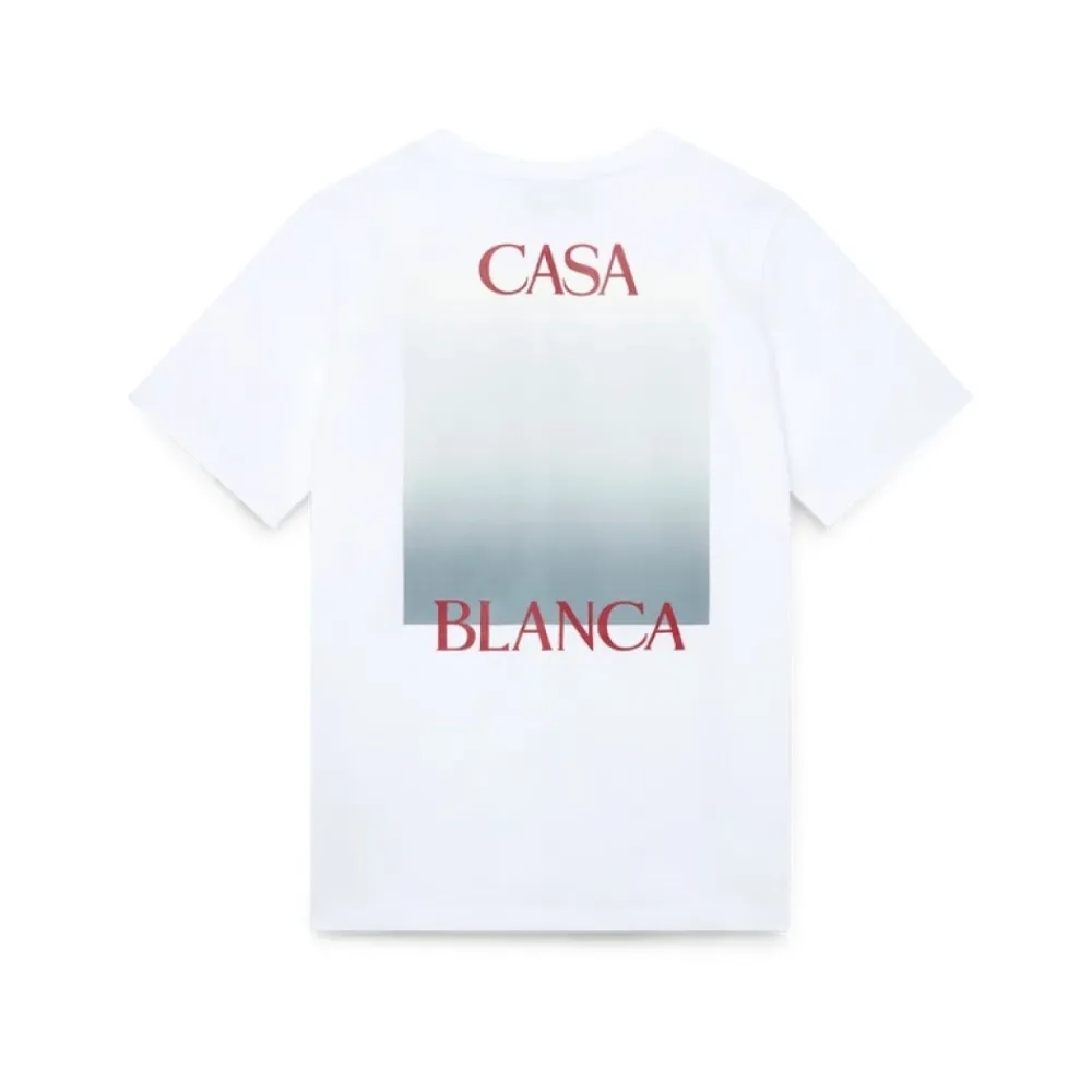 T-Shirts<Casablanca Gradient Square Printed White T-shirt Hvid
