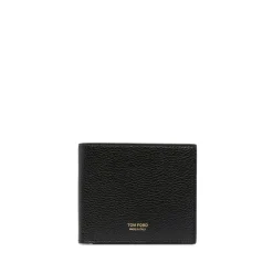 Punge & Kortholder<Tom Ford Grain Leather Classic Bifold Wallet Sort