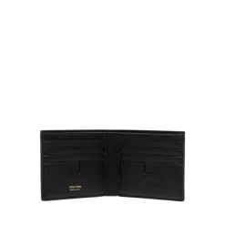 Punge & Kortholder<Tom Ford Grain Leather Classic Bifold Wallet Sort