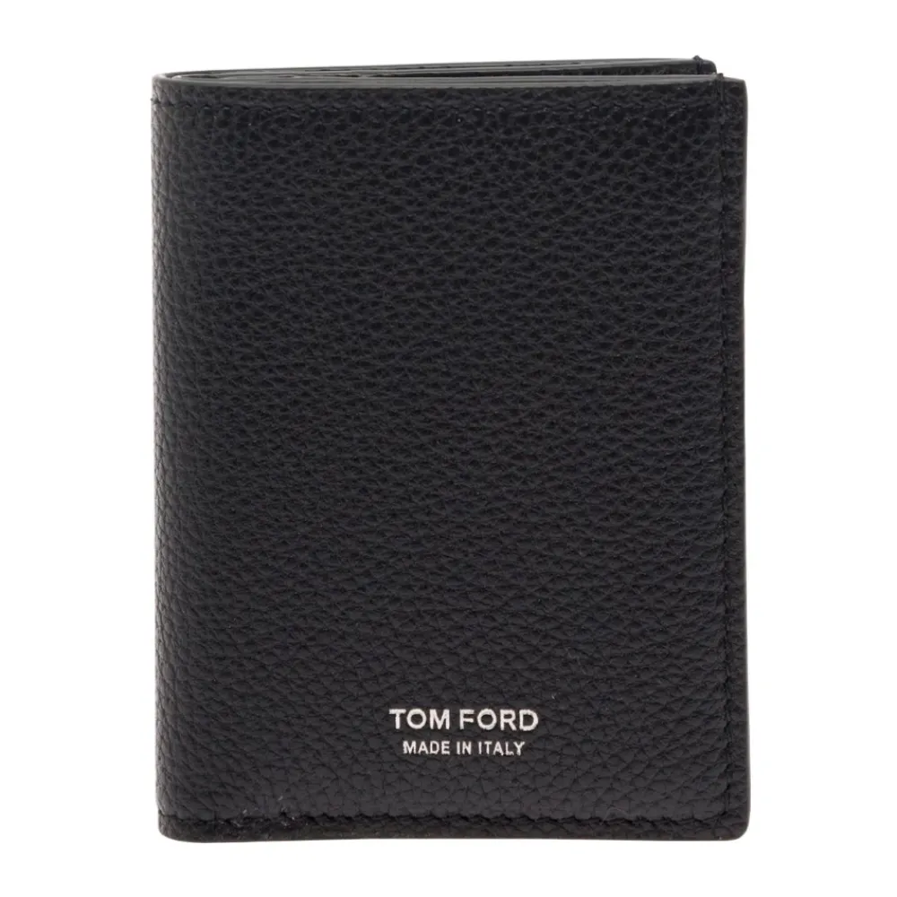 Punge & Kortholder<Tom Ford Grain Leather Folding Cardholder Sort