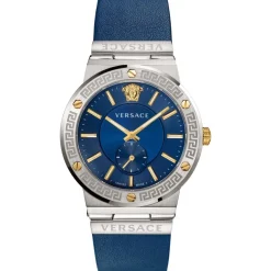Ure<Versace GRECA LOGO sølv/guld ur Grå