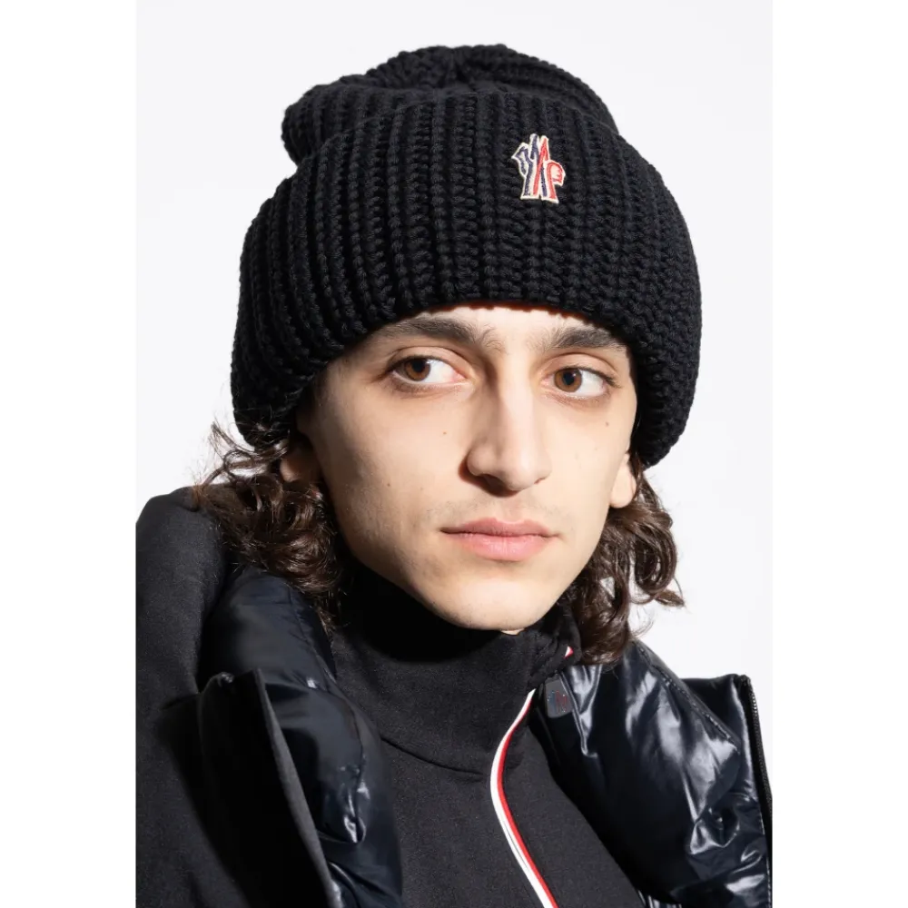 Huer, Kasketter & Hatte^Moncler Grenoble Apres-Ski Beanie Sort