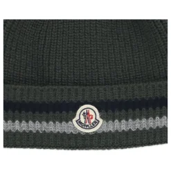 Huer & Kasketter<Moncler Børne Beanie med Logo Patch Grøn