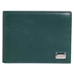 Punge & Kortholder<Dolce & Gabbana læder DG-logo Bifold tegnebog Grøn