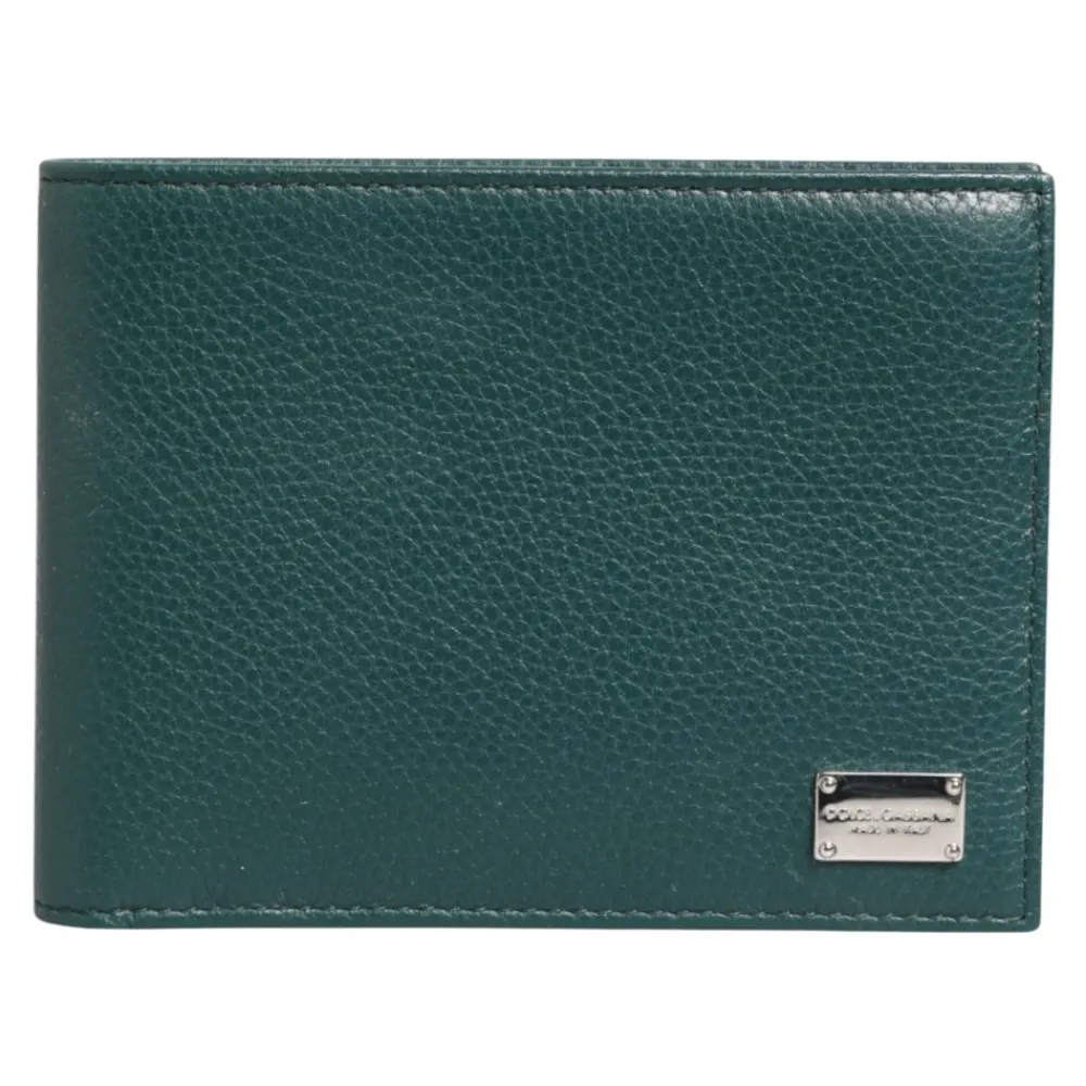 Punge & Kortholder<Dolce & Gabbana læder DG-logo Bifold tegnebog Grøn