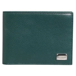 Punge & Kortholder<Dolce & Gabbana læder DG-logo Bifold tegnebog Grøn