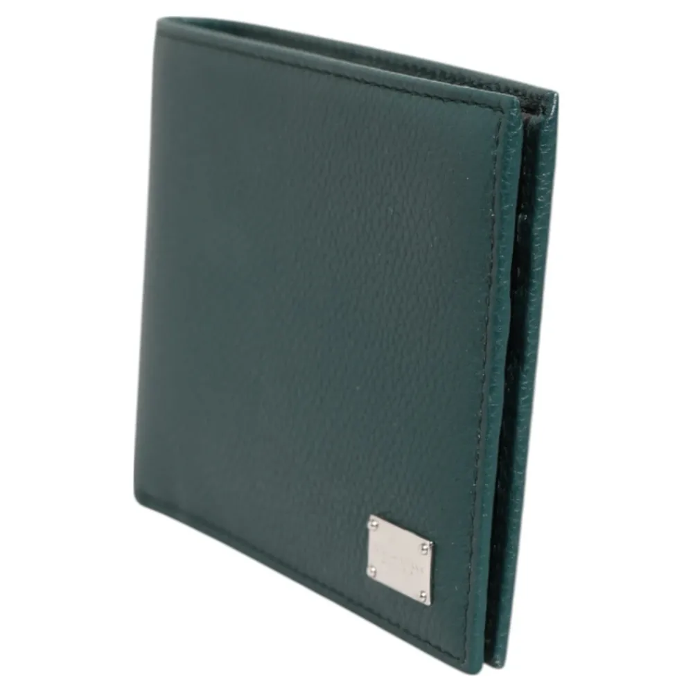 Punge & Kortholder<Dolce & Gabbana læder DG-logo Bifold tegnebog Grøn