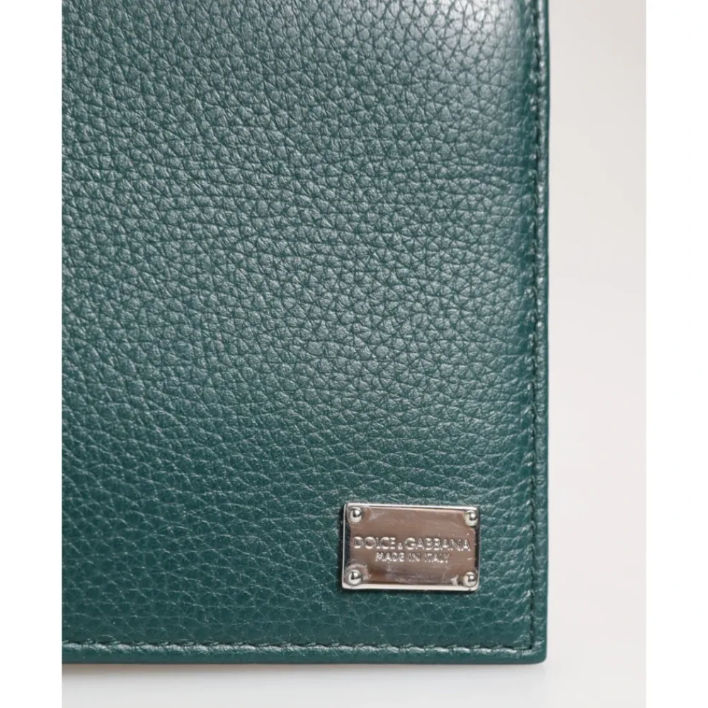 Punge & Kortholder<Dolce & Gabbana læder DG-logo Bifold tegnebog Grøn