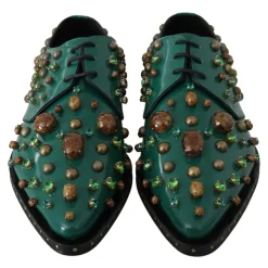 Snøresko^Dolce & Gabbana Læder Krystal Kjole Broque Sko Grøn