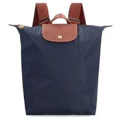 Rygsække<Longchamp Grøn Nylon Rygsæk med Læderdetaljer Blå