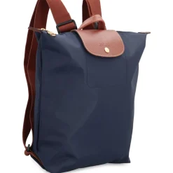 Rygsække<Longchamp Grøn Nylon Rygsæk med Læderdetaljer Blå