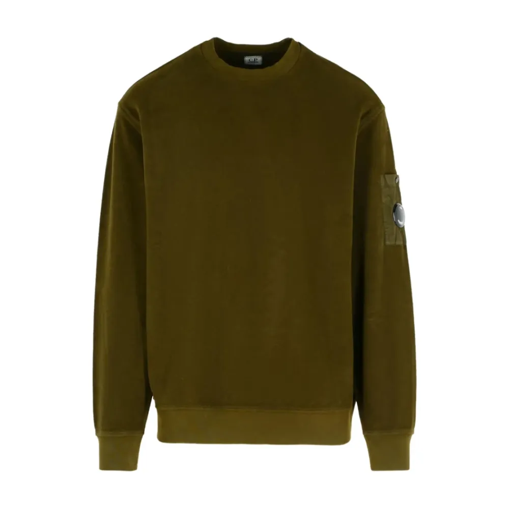 Trøjer|Sweatshirts<C.P. Company Ribstrikket Crew Neck Sweater Grøn