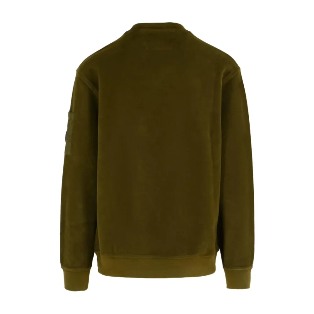 Trøjer|Sweatshirts<C.P. Company Ribstrikket Crew Neck Sweater Grøn