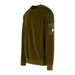 Trøjer|Sweatshirts<C.P. Company Ribstrikket Crew Neck Sweater Grøn