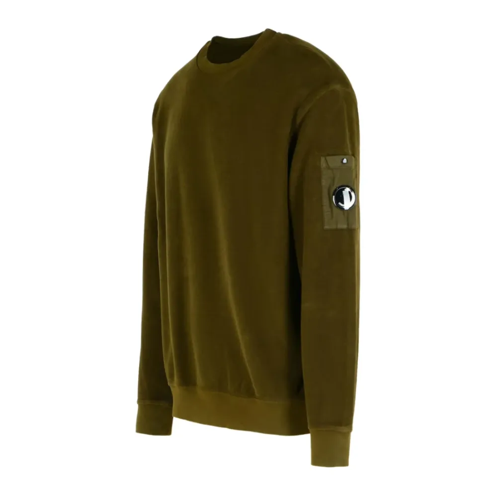 Trøjer|Sweatshirts<C.P. Company Ribstrikket Crew Neck Sweater Grøn
