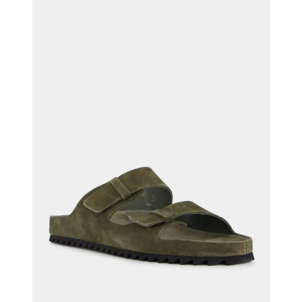 Sandaler<Officine Creative Ruskindsslides med Dobbeltremme Grøn