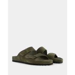 Sandaler<Officine Creative Ruskindsslides med Dobbeltremme Grøn