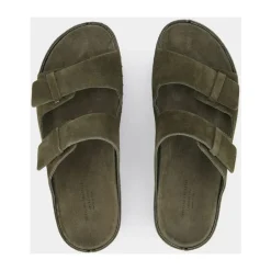 Sandaler<Officine Creative Ruskindsslides med Dobbeltremme Grøn