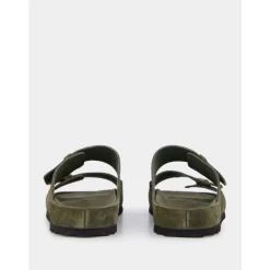 Sandaler<Officine Creative Ruskindsslides med Dobbeltremme Grøn