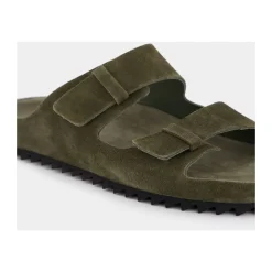 Sandaler<Officine Creative Ruskindsslides med Dobbeltremme Grøn