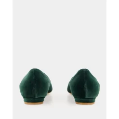 Ballerina Sko^Manolo Blahnik Velvet Krystal Flade Grøn
