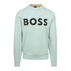 Trøjer|Sweatshirts^Hugo Grøn- Basis Rundhals Sweatshirt Blå