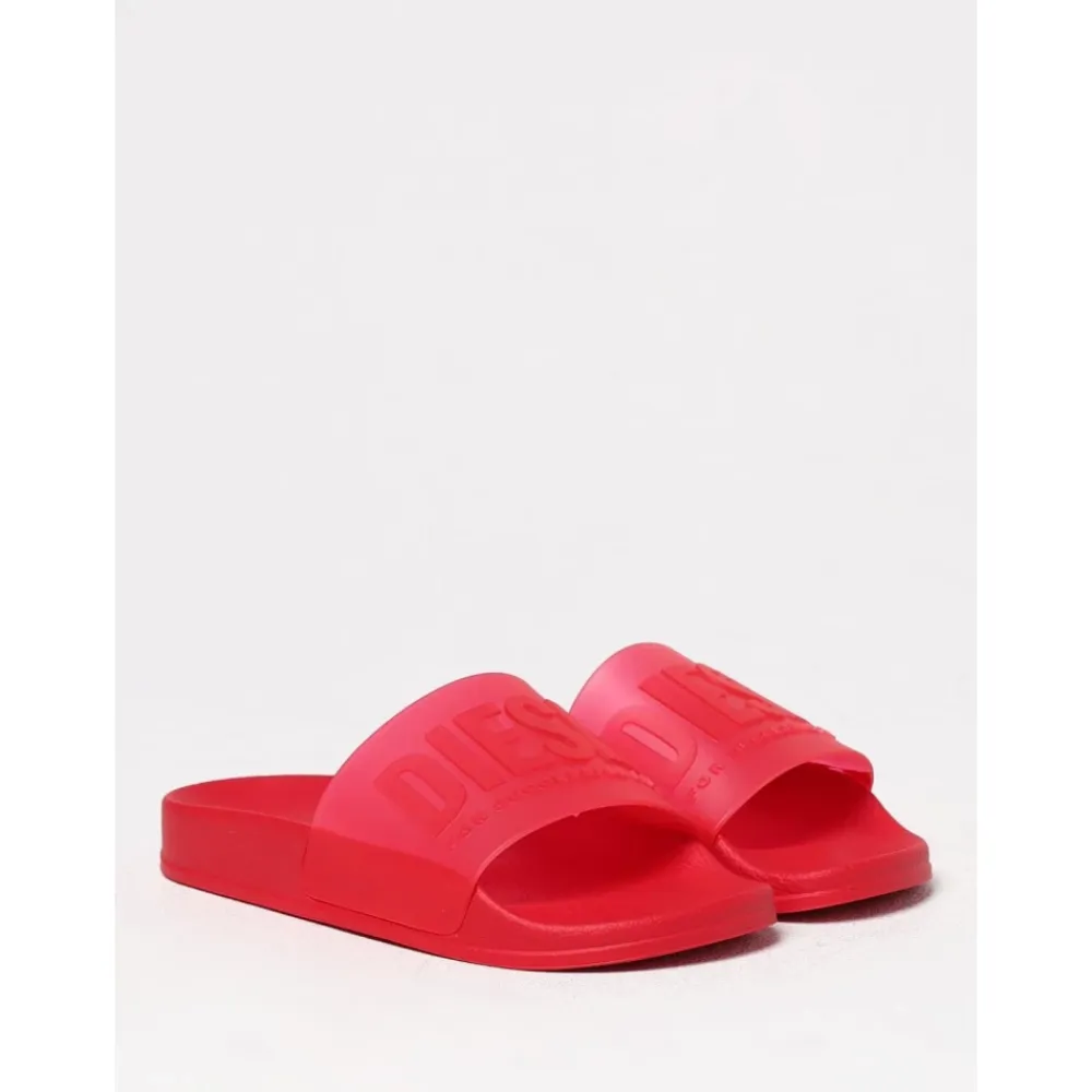 Sandaler<Diesel Gummi Pool Sandaler Rød