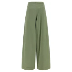 Bukser<Dries Van Noten Hadium Mélange Gauze Cotton Trousers Grøn