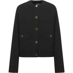 Striktrøjer & Sweatere<TotêMe Hammered Button Cardigan Sort