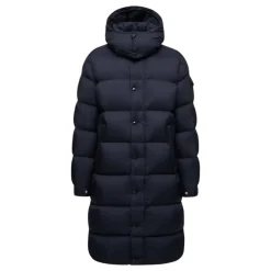 Frakker<Moncler Hanoverian Hooded Long Down Jacket Blå