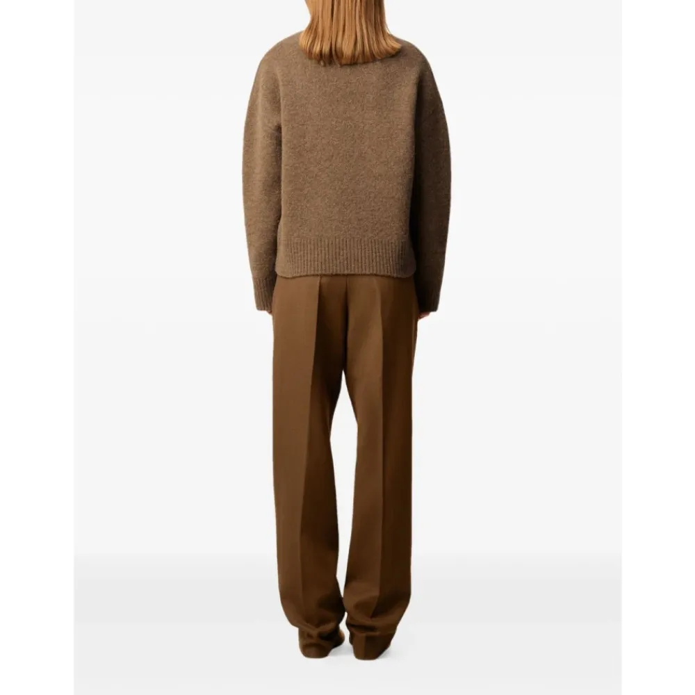 Strik<Ami Paris Hasselnød Crew Neck Sweater Brun